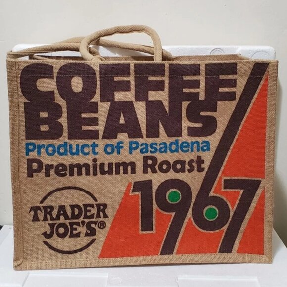 Trader Joe’s “Coffee Beans / Pasadena 1967” Jute Tote Premium Collector - Picture 7 of 11